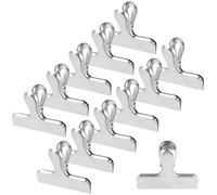 Muyohix Pince Sachet Alimentaire Inoxydable, 12PCS Fermeture Sachet Alimentaire Réutilisables 77 mm, Clips de Fermeture Métalliques Polyvalents pour Sacs, Étiquettes, Photos, Cuisine, Bureau