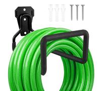 Muyohix Support de Tuyau d'Arrosage, Support de Tuyau d'Arrosage en Métal Robuste, Enrouleur de Tuyau, Organisateur pour Outils de Garage et de Jardin, Crochets Muraux Universels Suspendus
