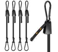 Muyohix Tendeurs élastiques avec Crochets, 4 Pièces 100cm Réglables Robuste Tendeur Elastique avec Mousqueton, Crochet Tendeur Elastique pour Camping, Voile d'ombrage, Bâches, Tente, Bagages