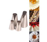 MuYwa - Buses de glaçage St. Honore, embouts de douille en V ondulée 4 pièces, ensemble de buses de décoration de gâteau pour la décoration de cupcakes, gâteaux, biscuits