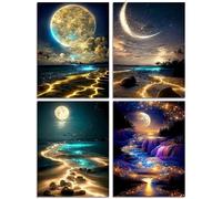 Muzagroo Art 5D Diamant-Malerei Sets pour Anfänger et Erwachsene, DIY Diamantkunst für Wohnzimmer und Kinderzimmer, 4 Stück Wandkunst