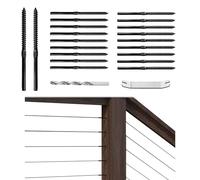 Muzata CK17 Lot de 20 câbles noirs de 0,3 cm - Vis tire-fond gauche et droite pour poteau en bois T316 - Système de garde-corps en acier inoxydable T316 - 10 paires