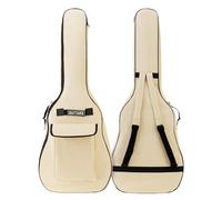 MuzcYM Housses pour Guitare Acoustique de 41 Pouces, Sac de Guitare Double bandoulière réglable Sac à Guitare Acoustique, étui de Concert à éponge éponge de 5 mm imperméable (Beige)