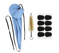 MuzcYM Kit de nettoyage de saxophone, saxophone bleu microfibre Brosse de navire de nettoyage de la chambre intérieure et de poils naturels pour clarinette/corne/sax