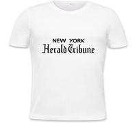 MUZHILIN New York Herald Tribune Mens T Shirt Casual Custom Short Sleeve Cotton White S