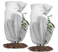 Muzhira 2pcs Housse de Protection pour Plantes, 50g/m² 120cm x 180cm Housse Hivernage Plante for Protection antigel Perméable, Coupe-Vent, Froid, Chaud et Anti-Insectes - Blanc