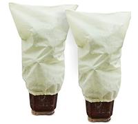 Muzhira 2pcs Housse de Protection pour Plantes, 50g/m² 80cm x 100cm Housse Hivernage Plante for Protection antigel Perméable, Coupe-Vent, Froid, Chaud et Anti-Insectes