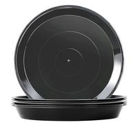 Muzhira Lot de 6 Soucoupes pour Plantes, Soucoupes pour Pots de Fleurs pour Plantes, Plateaux de Planteur pour Intérieur, Extérieur, Jardin - 14cm/Noir