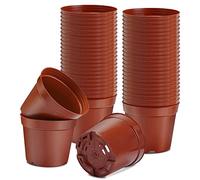 Muzhira Pots pour Semis, 12cm 10 Pieces Pots de Pépinière, Plastique Réutilisables Pot semis/Godets Semis/Pot de Repiquage/Pot de Culture pour la Plantation Intérieure et Extérieure