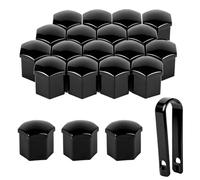 MUZHUPGUZ 20 Pcs Cache Ecrou 19mm, Cache-écrous de Roue de Voiture Universels, Capuchon Central de Roue de Voiture, avec 1 Clip