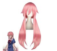 MUZI WIG Anime Cosplay Perruque avec bonnet gratuit pour Murata Tomosa Mirai Nikki Gasai Yuno Perruques de cheveux synthétiques