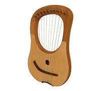 Muzikkon Lyre Harpe à 10 cordes en bois de lacet gravé