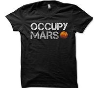 MUZIKTINGER Men's Occupy Mars As Worn by Elon Musk Printed T-Shirt 9076 Black XXL