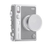 MUZIRI KINOKOO Bouchon d'objectif pour Fuji Instax Mini Evo - Couvercle de Lentille Anti-Poussière en Alliage Aluminium pour Mini Evo avec Flocage Intérieur - Argent