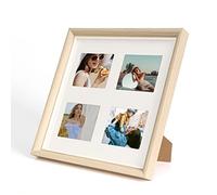 MUZIRI KINOKOO cadre photo en bois cadre photo carré (27,5x27,5 cm) - pour fuji instax Square Link/SQ1/SQ20/SQ10 Photo 4 Pouch - support de bureau ou cadre photo mural