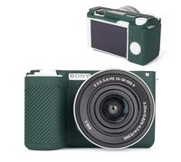 MUZIRI KINOKOO Coque en silicone compatible avec appareil photo numérique Sony ZVE10 II/ZV-E10 II, caoutchouc souple, coque de protection antidérapante et anti-rayures pour appareil photo, vert foncé,