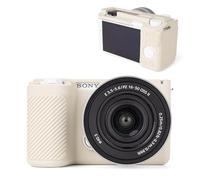 MUZIRI KINOKOO Coque en silicone compatible avec appareil photo numérique Sony ZVE10 II/ZV-E10 II, caoutchouc souple, coque de protection antidérapante et anti-rayures pour appareil photo, blanc