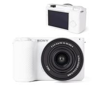 MUZIRI KINOKOO Coque en silicone compatible avec appareil photo numérique Sony ZVE10 II/ZV-E10 II, caoutchouc souple, coque de protection antidérapante et anti-rayures pour appareil photo, blanc, Étui