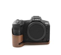 MUZIRI KINOKOO Étui de protection compatible avec appareil photo Canon EOS R5/R6 - Demi-coque inférieure, café, Vintage