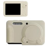 MUZIRI KINOKOO Étui de protection en silicone souple pour appareil photo Kodak PIXPRO FZ55 - Avec cache d'objectif amovible - Coupe ajustée et résistante aux rayures - Blanc cassé