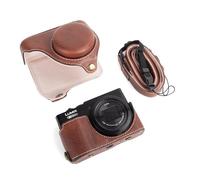 MUZIRI KINOKOO Étui pour appareil photo numérique Panasonic Lumix DC-TZ99, étui de protection en cuir PU pour Lumix TZ99, sac de transport amovible avec bandoulière réglable - Café