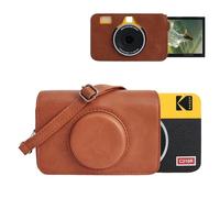 MUZIRI KINOKOO Étui pour Kodak C210R Mini Shot 2 Rétro 2 en 1 Appareil Photo et Imprimante Photo Mini Shot 2 Étui de protection rétro en cuir PU avec bandoulière réglable, Marron (nouvelles versions