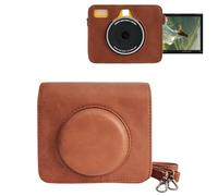 MUZIRI KINOKOO Étui pour Kodak Mini Shot 3 Retro C300R 2 en 1 appareil photo et imprimante photo - Étui en cuir PU amélioré avec découpe pour chargeur - Bandoulière réglable - Noir, Marron (nouvelle