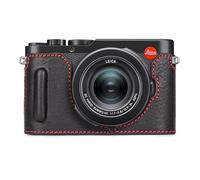 MUZIRI KINOKOO Étui pour Leica D-LUX 8 La caméra, Style Rétro - Demi-Housse de Protection en Cuir Véritable pour Leica D LUX 8/D-LUX8 La caméra - avec Ouverture en Bas et Poignée - Noir et Rouge