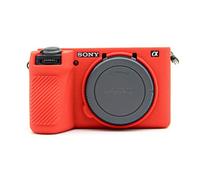 MUZIRI KINOKOO Étui Sony A6700, Housse de Protection en Silicone Souple avec Surface Givrée, Prise Améliorée pour Appareil Photo Numérique Sony A6700/ Alpah 6700 - Anti-Rayures Slim - Rouge