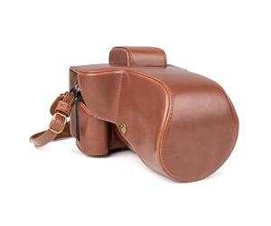 MUZIRI KINOKOO Fuji XT5 Étui rétro en cuir PU pour appareil photo Fuji XT5/X-T5 DSLR - Étui avec ouverture par le bas, bandoulière et poche de rangement - Café