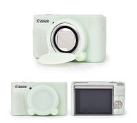 MUZIRI KINOKOO Housse en Silicone pour Canon PowerShot SX740 SX730 HS Caméra, Coque Protection en Caoutchouc Souple pour Canon SX740 SX730 HS - avec Couvercle d'objectif Amovible - Vert Gelé