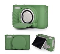 MUZIRI KINOKOO Housse en Silicone pour Canon PowerShot SX740 SX730 HS Caméra, Coque Protection en Caoutchouc Souple pour Canon SX740 SX730 HS - avec Couvercle d'objectif Amovible - Vert