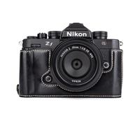 MUZIRI KINOKOO Housse Nikon Z f Zf, Étui de Protection en Cuir PU Compatible avec Appareil Photo Nikon Z f/Zf - avec Poignée et Conception d'ouverture en Bas - Noir
