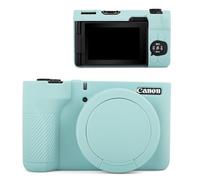 MUZIRI KINOKOO Housse pour Canon Powershot V1 Appareil Photo - Étui en Protection de Silicone Souple avec Cache d'objectif Amovible pour Canon Vlog V1 - Étui Fin et Anti-Rayures - Bleu