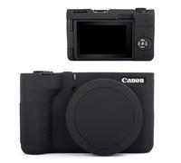 MUZIRI KINOKOO Housse pour Canon Powershot V1 Appareil Photo - Étui en Protection de Silicone Souple avec Cache d'objectif Amovible pour Canon Vlog V1 - Étui Fin et Anti-Rayures - Noir