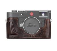 MUZIRI KINOKOO Housse pour Leica M11 M11-P M EV1, Demi-étui de Protection Cuir véritable Haut de Gamme pour Appareil Photo Leica M11/M11-P/M-EV1, avec poignée et Ouverture sur Le Dessous - Café