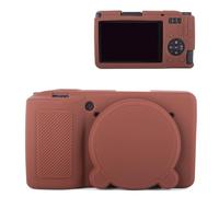 MUZIRI KINOKOO Silicone Housse pour Ricoh GR IV Camera - Étui de Protection Souple pour GR IV/GR4 avec Cache-Objectif Amovible - Léger, antidérapant et Anti-Rayures - Marron
