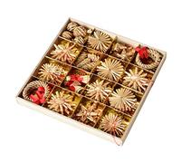 MUZIT Décorations de Sapin Noël, pendentifs en Paille blé, décorations fête à Suspendre, Couronne, décoration Artisanale, 16 pièces, Nouveau