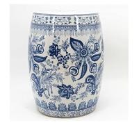 MUZIT Garden Stool,Ceramic Decorative Stool, Chinese-Style Drum Glazed Hand-Painted Outdoor Seating Furniture, Sitting Dressing Side Table(Round)