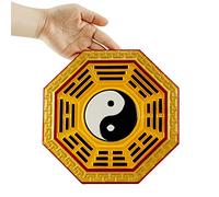MUZIT Miroir Feng Shui, Miroir Bagua, Tai Chi en Bois de pêche, Un Excellent Cadeau for Votre Famille et Vos Amis(18cm)