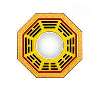 MUZIT Miroir Feng Shui, Miroir Convexe Bagua miroirs en Bois de pêche d'entrée Maison(15cm)