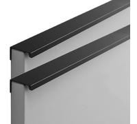 MUZIT Poignée de porte dissimulée, bouton invisible en aluminium spatial, poignée coulissante for meubles, poignées placard cuisine dissimulées, noir 2 pièces(Right Angle,Length 500mm)