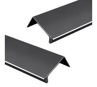 MUZIT Poignée de porte dissimulée, poignées invisibles en alliage d'aluminium for meubles, dissimulées for placard cuisine, bord doigt, bouton 2 pièces (blanc, longueur 150 mm)(Black,Length 300mm)