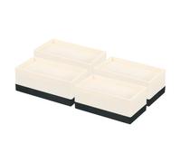 MUZIT Rehausseur de Meubles, 4 rehausseurs lit, Bloc Levage carré Robuste empilable jusqu'à 1,9 Pouces, en Plastique for Bureau, Chaise(Beige,4.72" x 2.5" x 1.9")