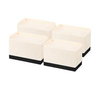 MUZIT Rehausseur de Meubles, 4 rehausseurs lit, Bloc Levage carré Robuste empilable jusqu'à 2" et 3, en Plastique for Bureau, Chaise, Table, Pieds canapé(Beige,4.69" x 2.6" x 3.2")