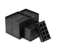 MUZIT Rehausseur de Meubles, Paquet 4 rehausseurs lit rectangulaires, réglables Robustes à Bord en L 3,15 Pouces for Table canapé-lit et élévateur canapé(Black,4.33")