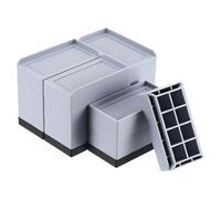 MUZIT Rehausseur de Meubles, Paquet 4 rehausseurs lit rectangulaires, réglables Robustes à Bord en L 3,15 Pouces for Table canapé-lit et élévateur canapé(Gray,4.33")