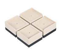 MUZIT Rehausseur de Meubles, rehausseurs 4,3 Pouces, pièces lit carrés Bloc Levage canapé réglable for rallonge for Bureau, Marron(Beige,3" x 3" x 1.5")