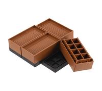 MUZIT Rehausseurs de Meubles, Paquet 4 rehausseurs lit rectangulaires, réglables Robustes à Bord Complet 2,95 Pouces for Table canapé-lit et élévateur canapé(Brown,1.6")