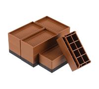 MUZIT Rehausseurs de Meubles, Paquet 4 rehausseurs lit rectangulaires, réglables Robustes à Bord Complet 2,95 Pouces for Table canapé-lit et élévateur canapé(Brown,2.95")